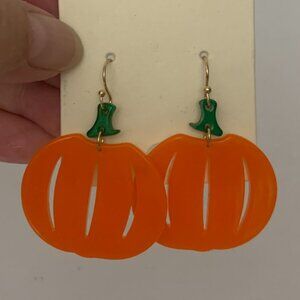 ACRYLIC PUMPKIN EARINGS - NEW